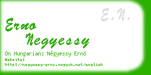 erno negyessy business card